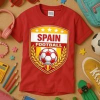 Spain Football Crest Soccer Ball Badge Shield Kids T-Shirt thumb 3
