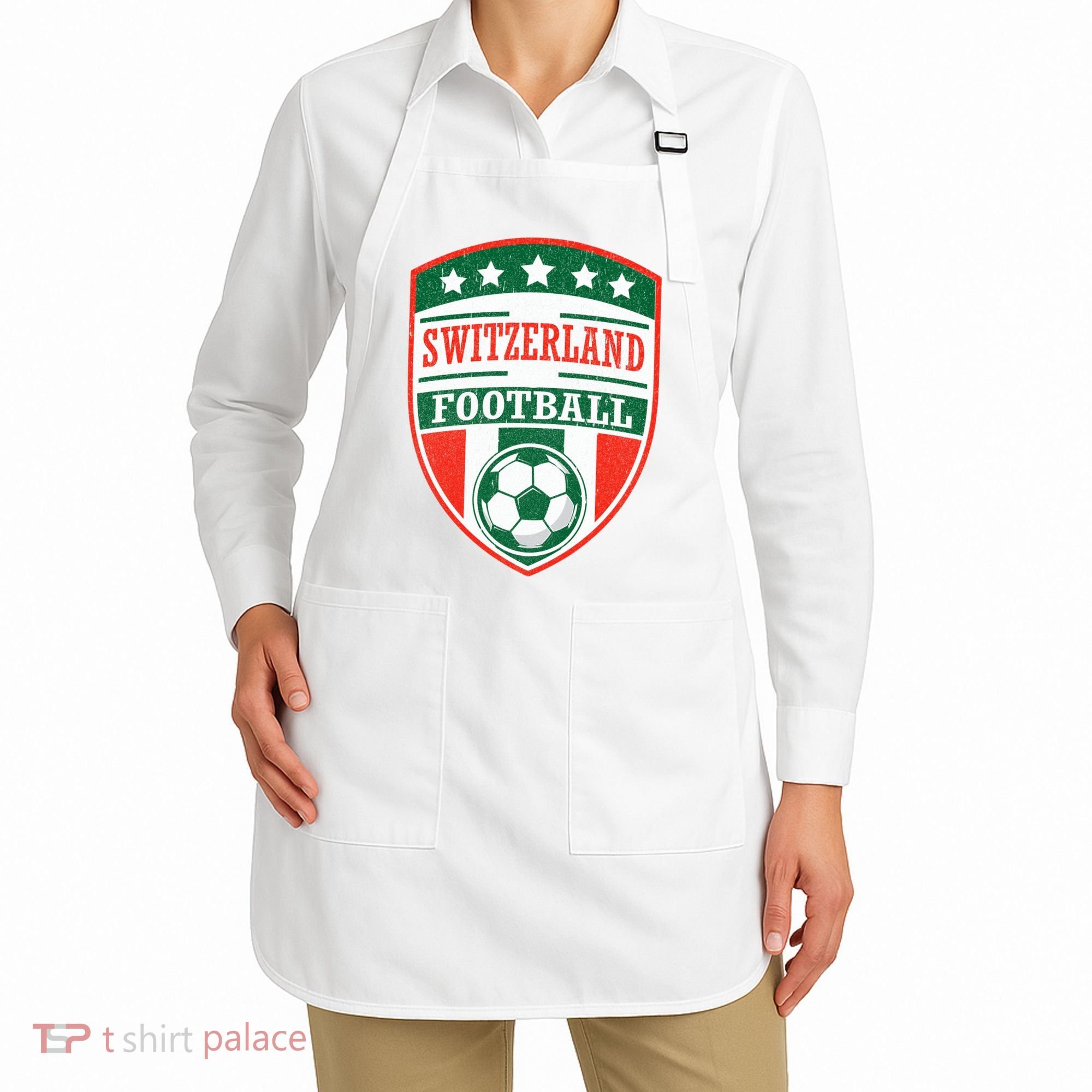 Switzerland Football Crest Soccer Ball Badge Shield Apron