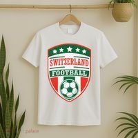 Switzerland Football Crest Soccer Ball Badge Shield T-Shirt thumb 2