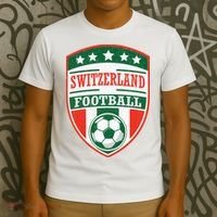 Switzerland Football Crest Soccer Ball Badge Shield T-Shirt thumb 3