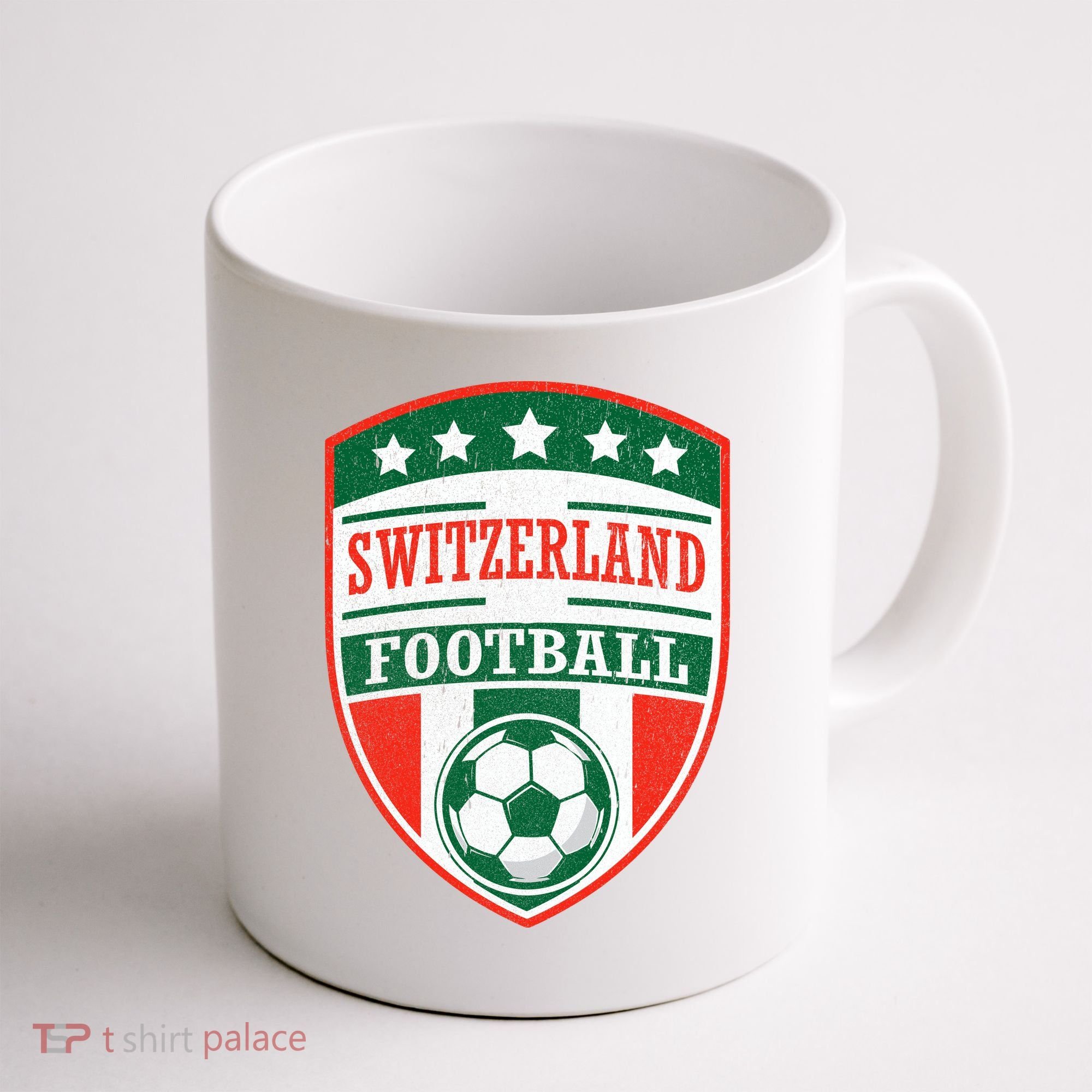 Switzerland Football Crest Soccer Ball Badge Shield Coffee Mug