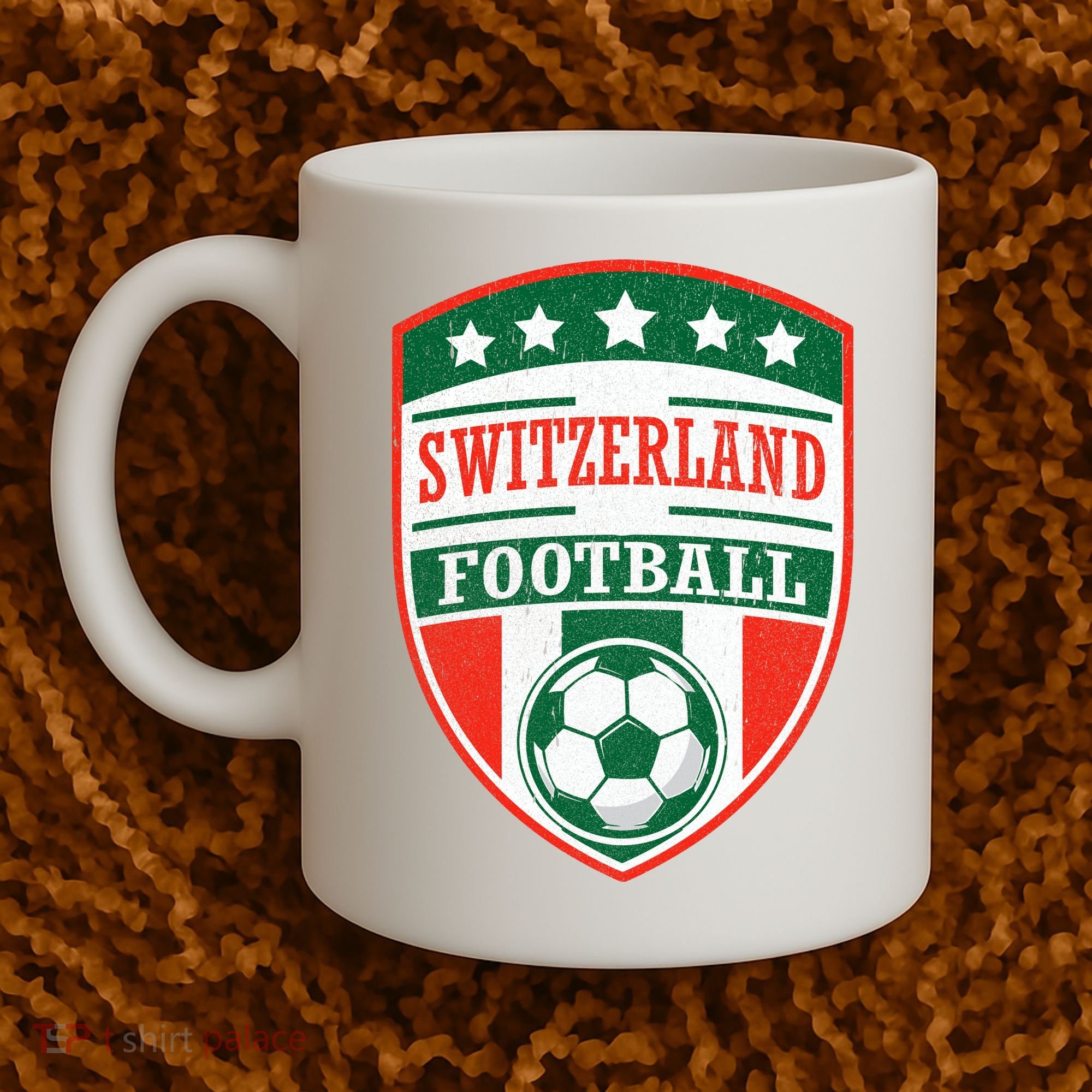Switzerland Football Crest Soccer Ball Badge Shield Coffee Mug