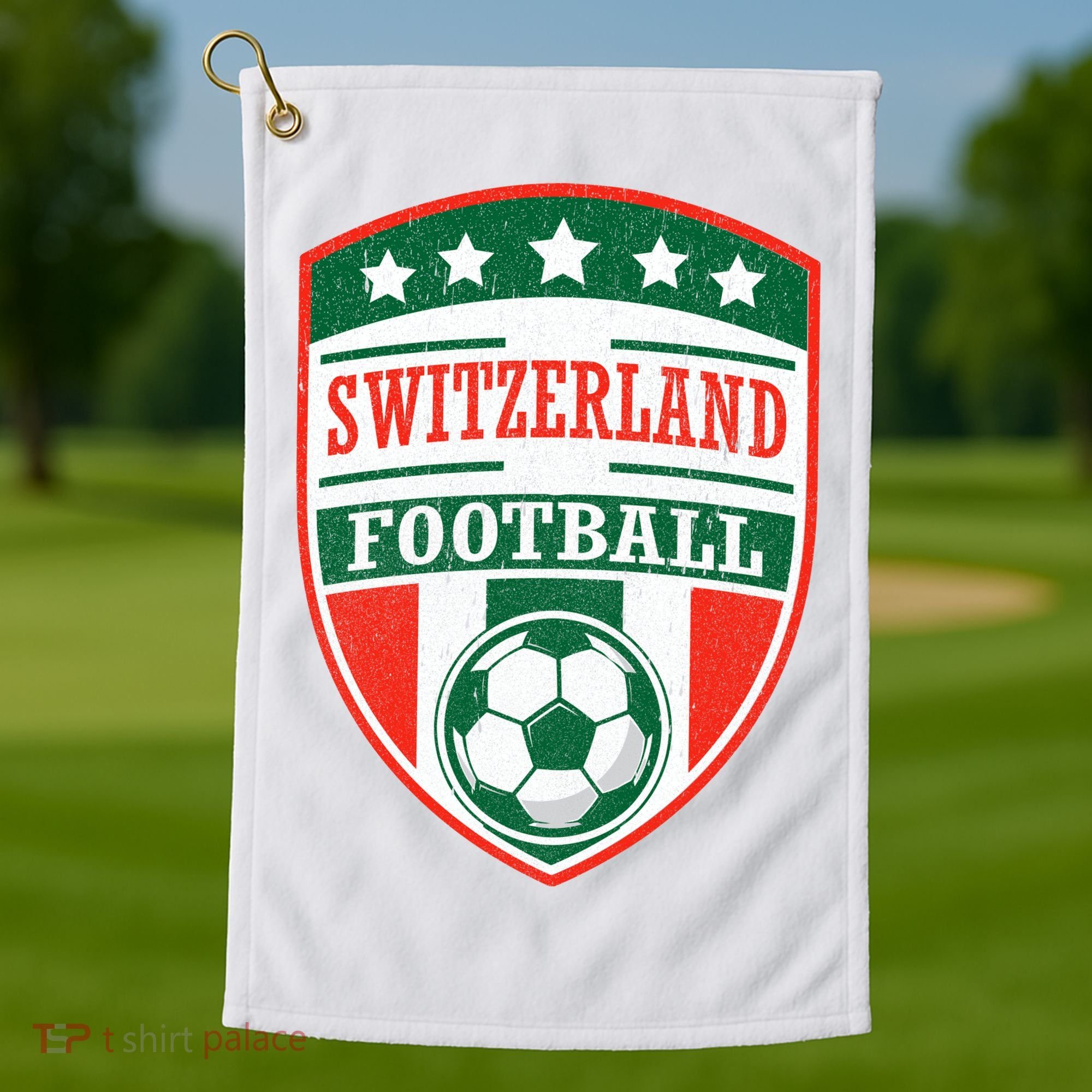 Switzerland Football Crest Soccer Ball Badge Shield Golf Towel
