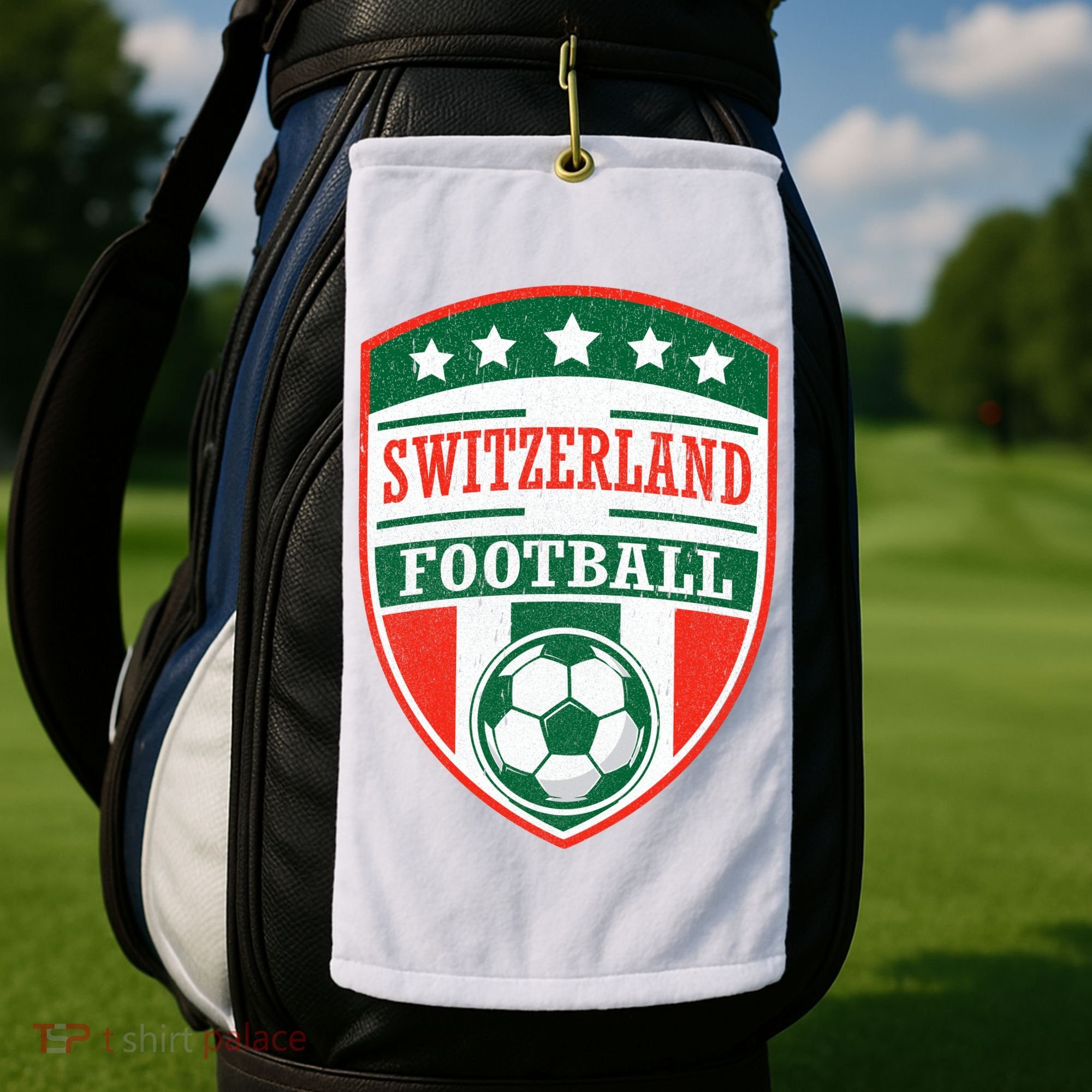 Switzerland Football Crest Soccer Ball Badge Shield Golf Towel