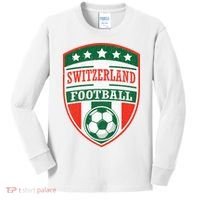 Switzerland Football Crest Soccer Ball Badge Shield Kids Long Sleeve Shirt thumb 0