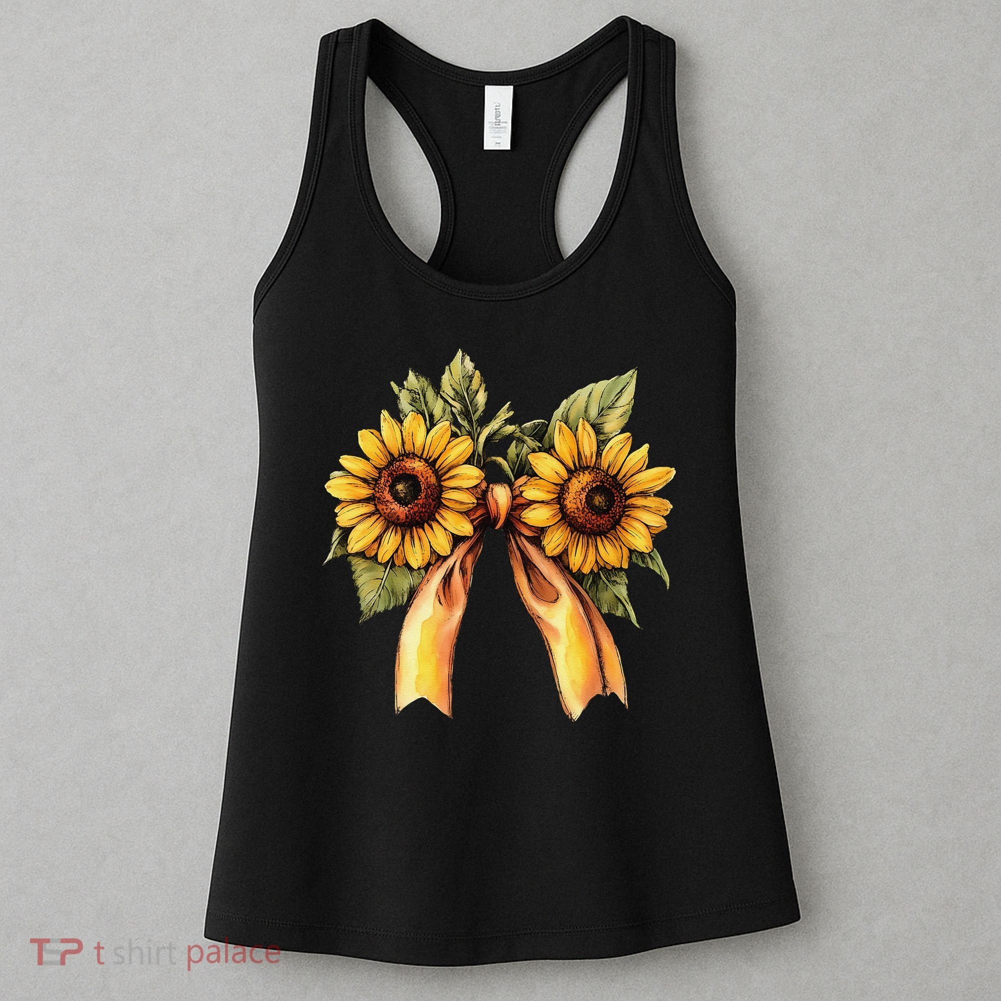 Sunflower Floral Coquette Bow Wildflowers Women Mother Day Women's Tank Top