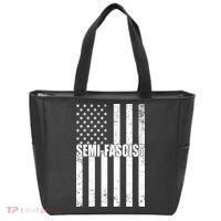 Semi Fascist Distressed USA American Flag Tote Bag thumb 0