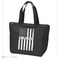 Semi Fascist Distressed USA American Flag Tote Bag thumb 3