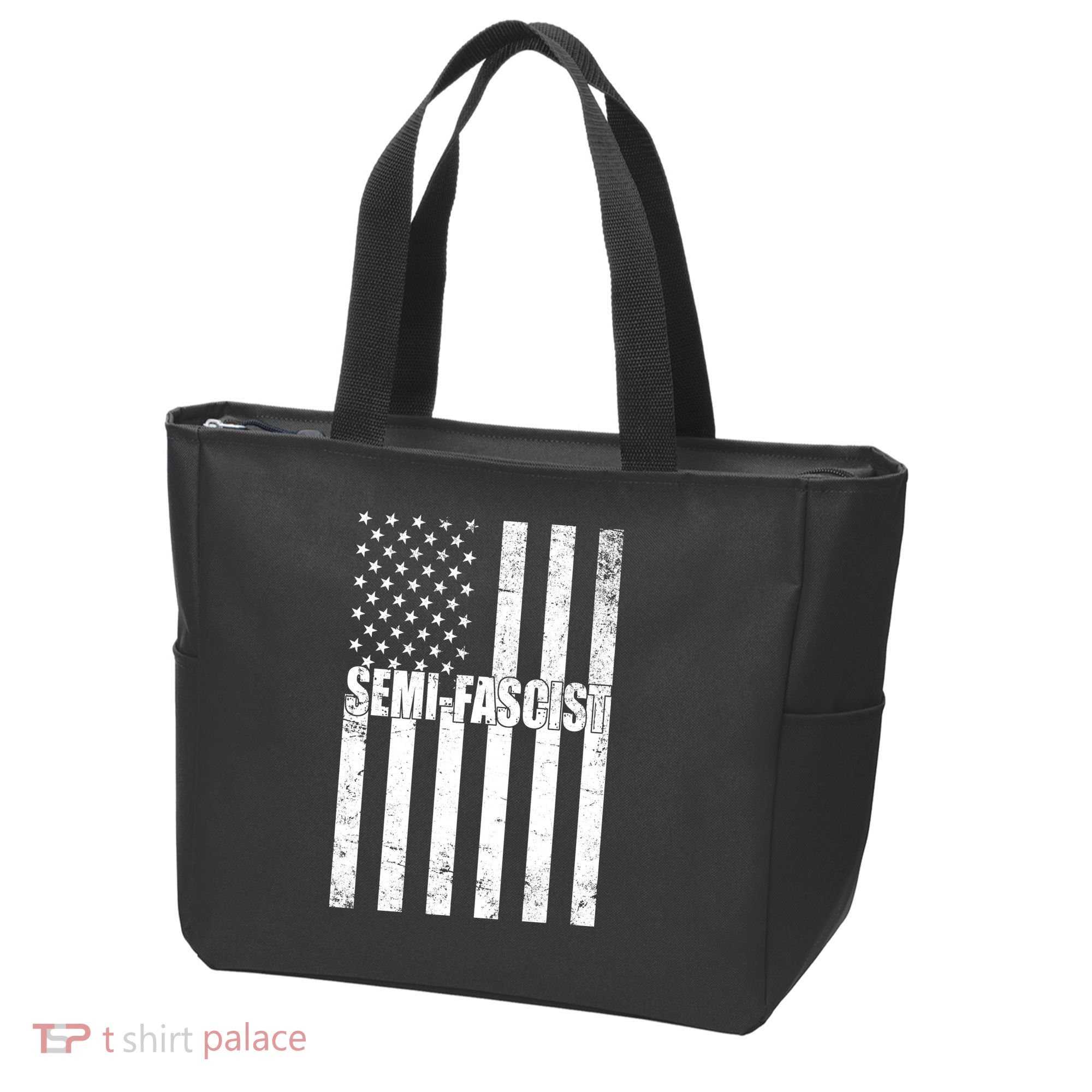 Semi Fascist Distressed USA American Flag Tote Bag