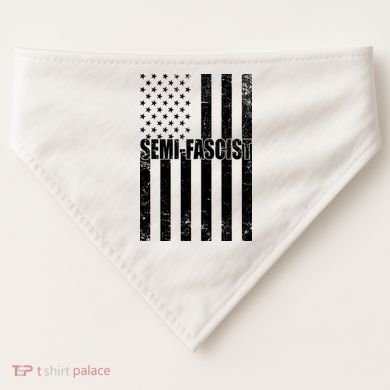 Semi Fascist Distressed USA American Flag USA-Made Doggie Bandana