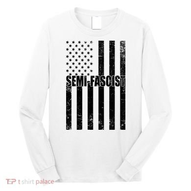 Semi Fascist Distressed USA American Flag Long Sleeve Shirt