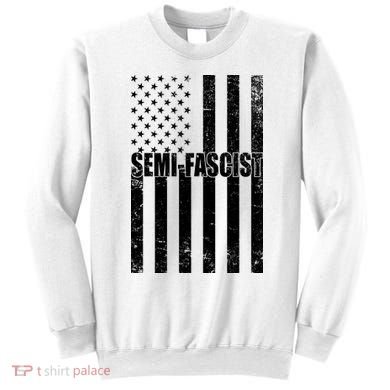 Semi Fascist Distressed USA American Flag Sweatshirt