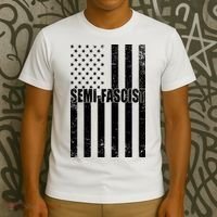 Semi Fascist Distressed USA American Flag T-Shirt thumb 3