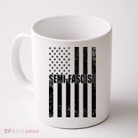 Semi Fascist Distressed USA American Flag Coffee Mug thumb 0