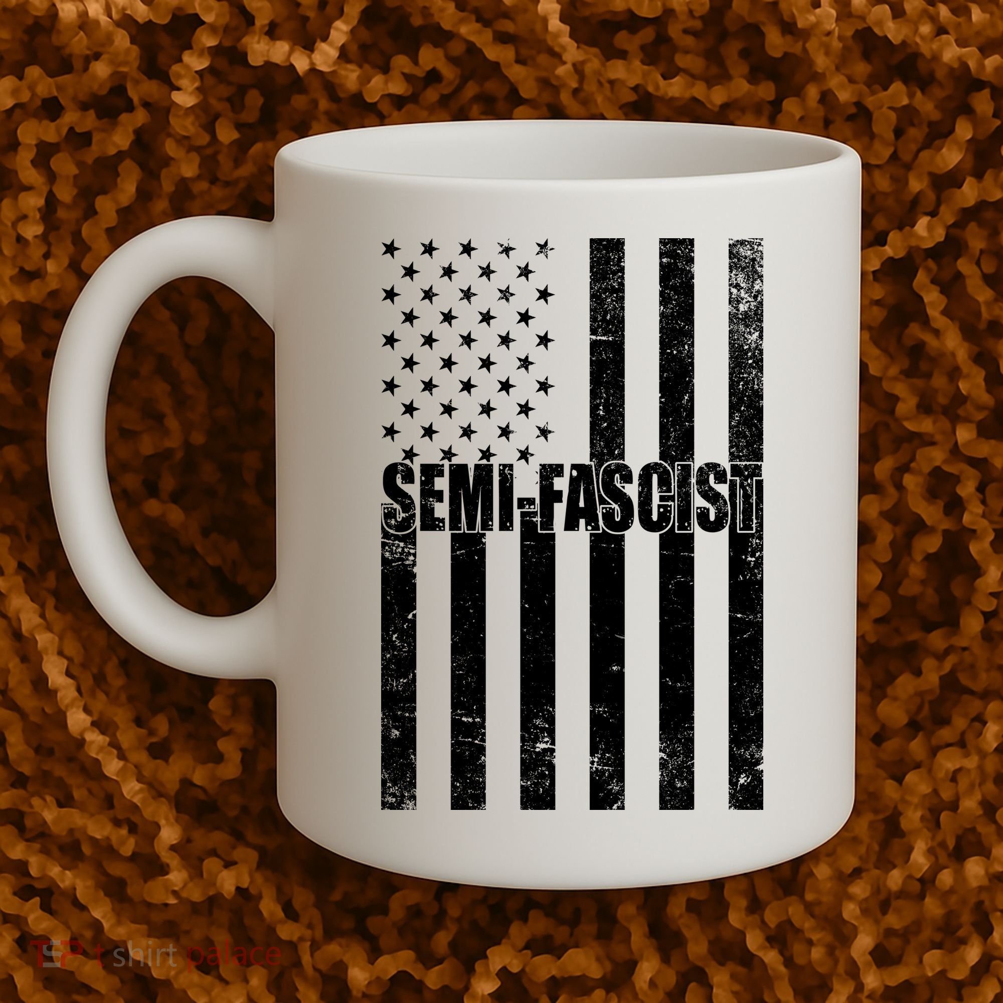 Semi Fascist Distressed USA American Flag Coffee Mug