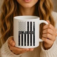 Semi Fascist Distressed USA American Flag Coffee Mug thumb 3