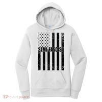 Semi Fascist Distressed USA American Flag Women's Hoodie thumb 0
