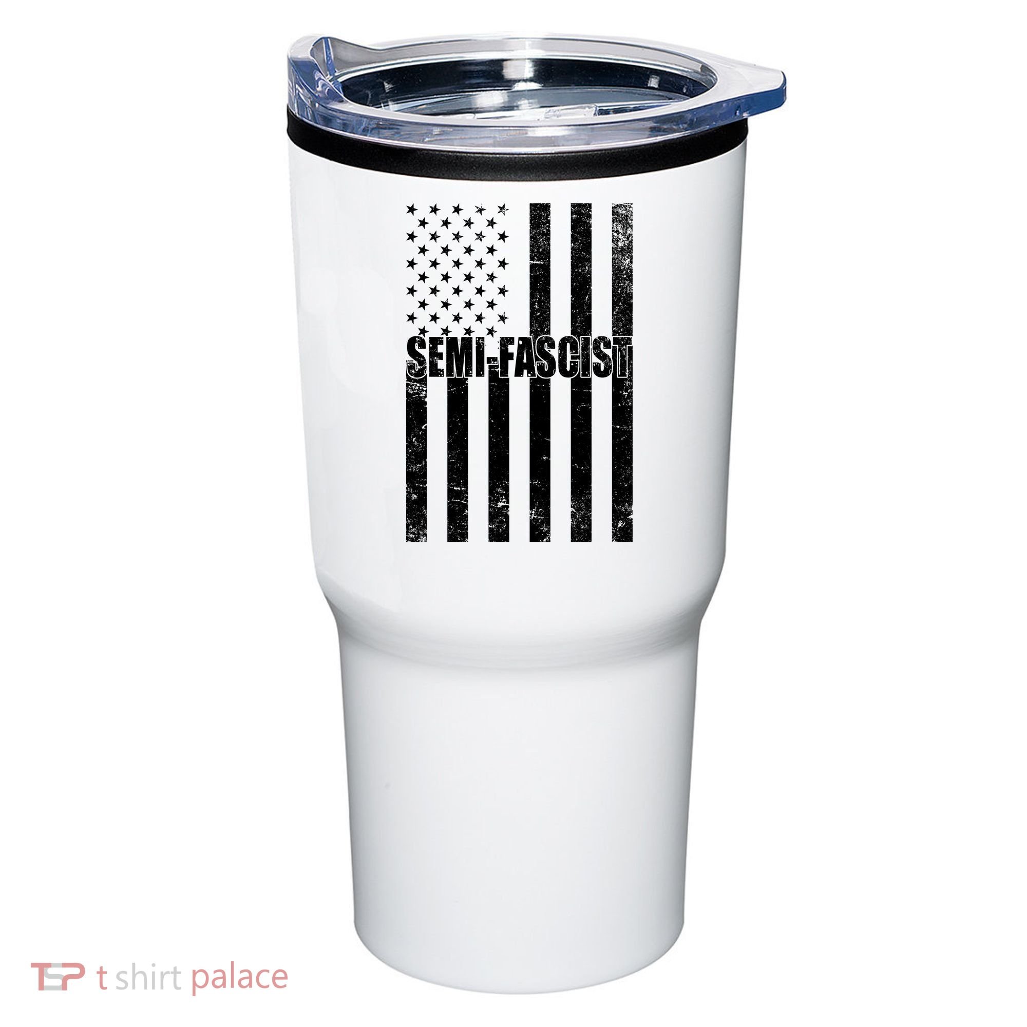 Semi Fascist Distressed USA American Flag Tumbler