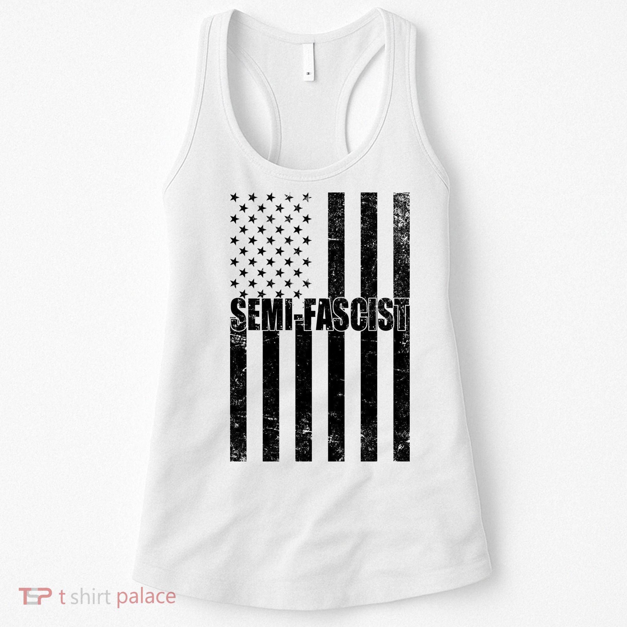 Semi Fascist Distressed USA American Flag Women's Tank Top