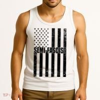 Semi Fascist Distressed USA American Flag Tank Top thumb 3