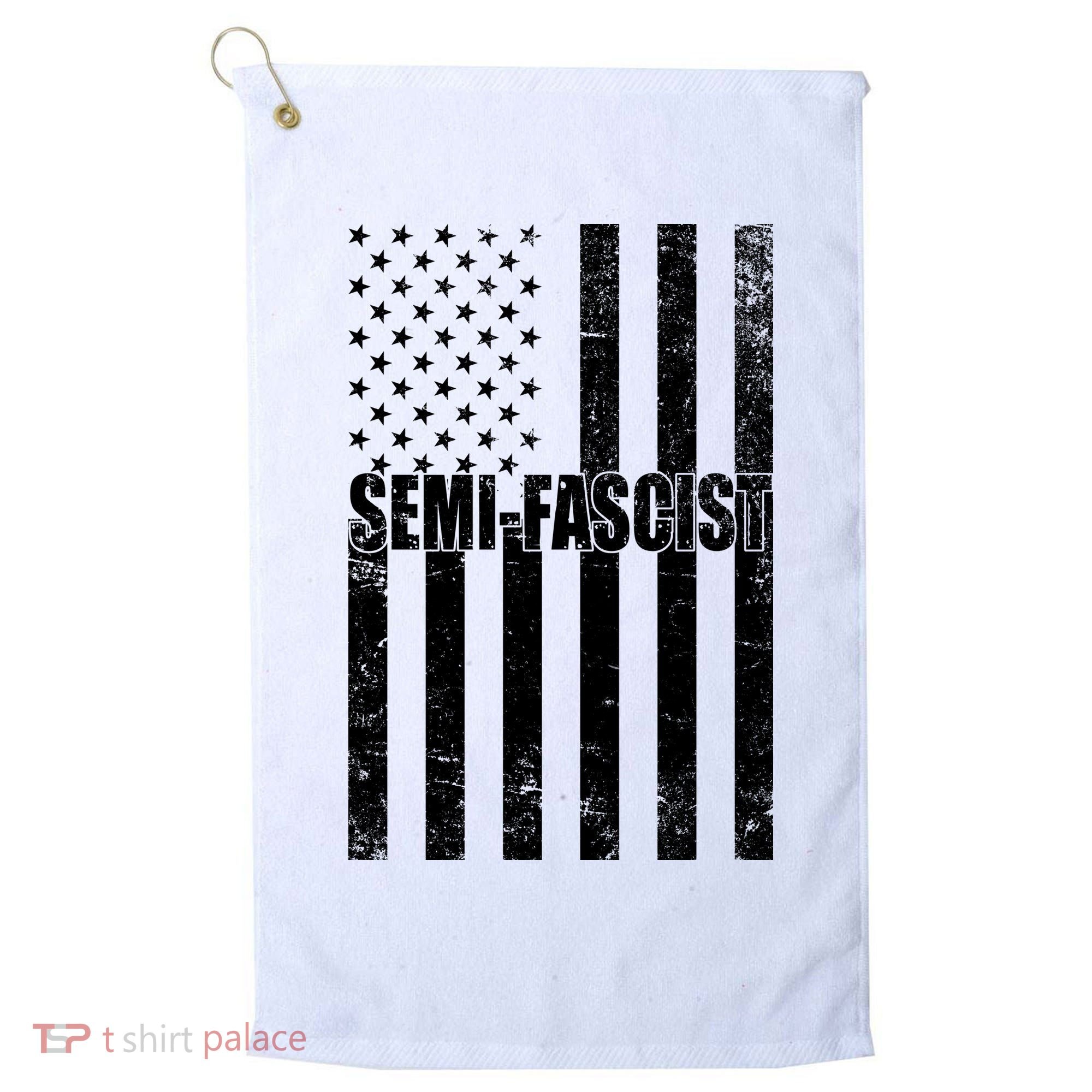 Semi Fascist Distressed USA American Flag Golf Towel