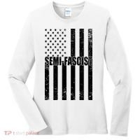 Semi Fascist Distressed USA American Flag Women's Long Sleeve Shirt thumb 0