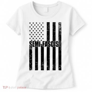 Semi Fascist Distressed USA American Flag Women's T-Shirt