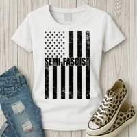 Semi Fascist Distressed USA American Flag Women's T-Shirt thumb 3