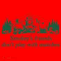 Smokey's Friends Don't Play with Matches Funny Saying Santa Hat thumb 1