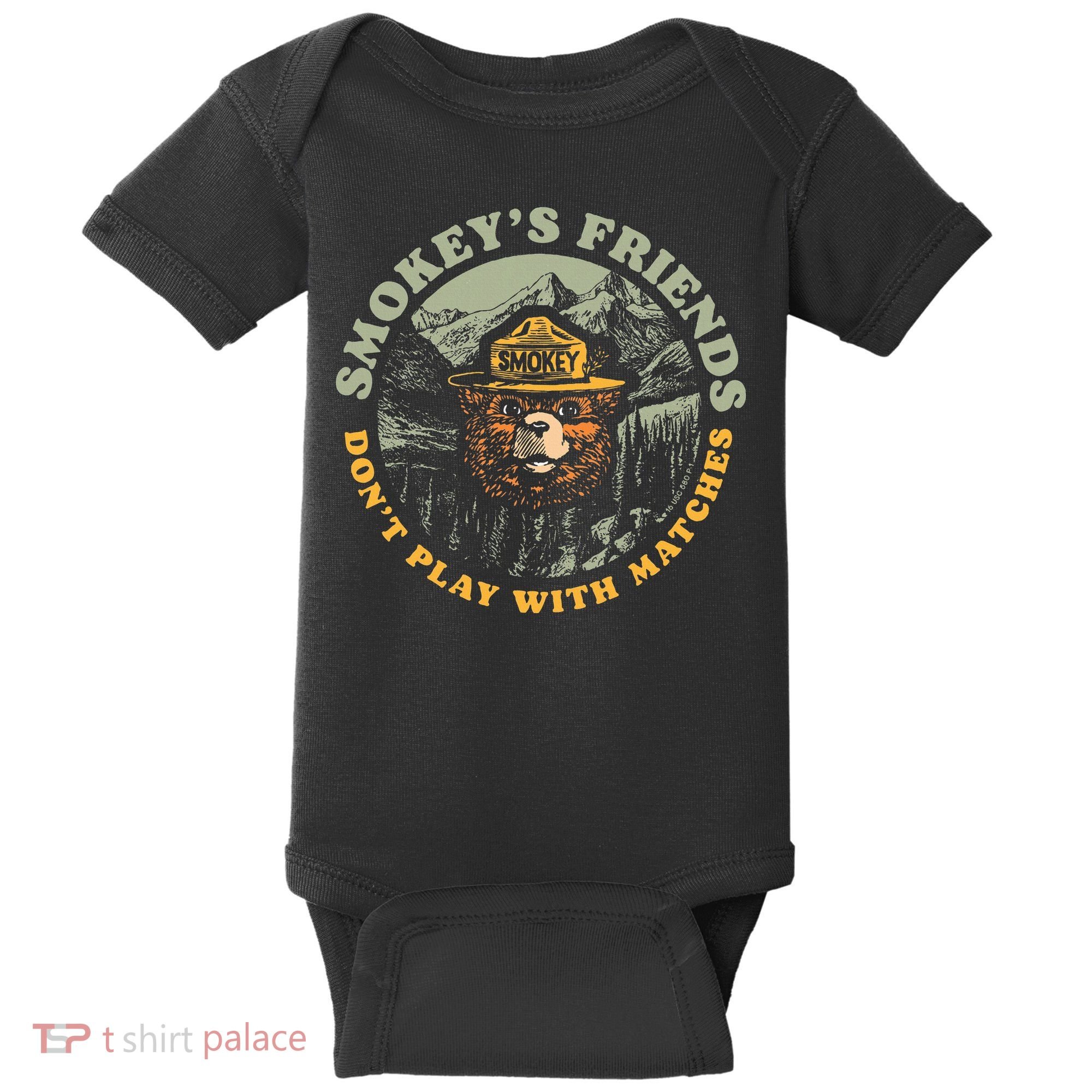 Smokeys Friends Dont Play With Matches Baby Bodysuit