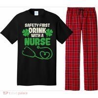 Safety First Drink With A Nurse Shamrock St Patricks Day Pajama Set thumb 0