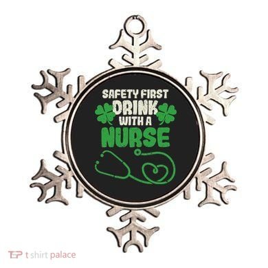 Safety First Drink With A Nurse Shamrock St Patricks Day Ornament
