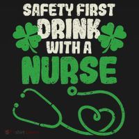 Safety First Drink With A Nurse Shamrock St Patricks Day Baby Bodysuit thumb 2