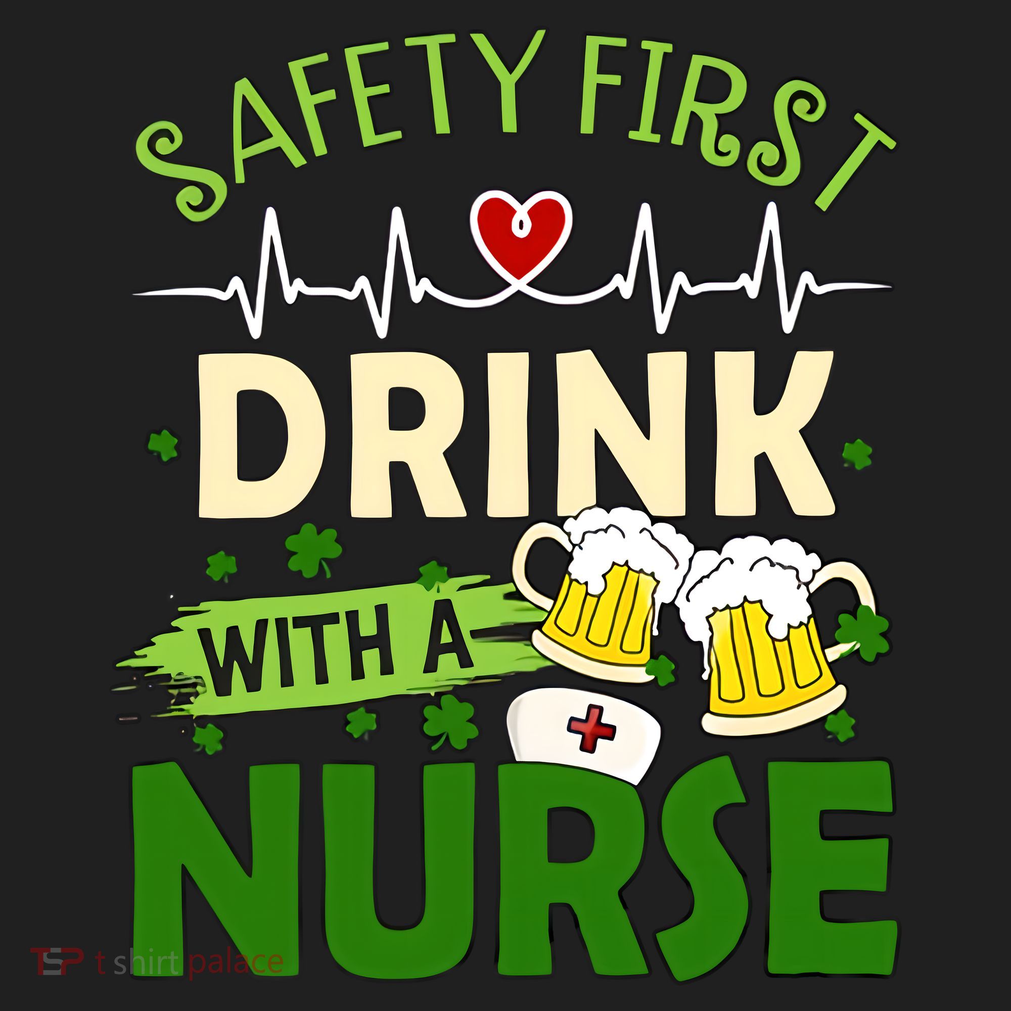 Safety First Drink With A Nurse Beer Drinking Team Saint Patrick's Day Beanie