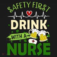 Safety First Drink With A Nurse Beer Drinking Team Saint Patrick's Day Women's Tank Top thumb 5