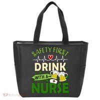 Safety First Drink With A Nurse Beer Drinking Team Saint Patrick's Day Tote Bag thumb 0