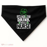 Safety First Drink With A Nurse Shenanigan Clover Irishman USA-Made Doggie Bandana thumb 0
