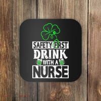 Safety First Drink With A Nurse Shenanigan Clover Irishman Coaster thumb 0