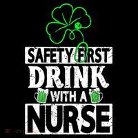 Safety First Drink With A Nurse Shenanigan Clover Irishman Women's Hoodie thumb 2
