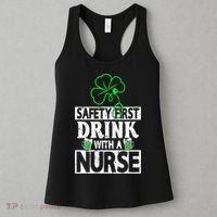 Safety First Drink With A Nurse Shenanigan Clover Irishman Women's Tank Top thumb 3