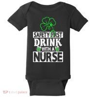 Safety First Drink With A Nurse Shenanigan Clover Irishman Baby Bodysuit thumb 0