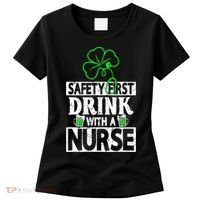 Safety First Drink With A Nurse Shenanigan Clover Irishman Women's T-Shirt thumb 0