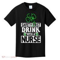 Safety First Drink With A Nurse Shenanigan Clover Irishman Kids T-Shirt thumb 0