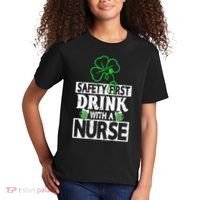 Safety First Drink With A Nurse Shenanigan Clover Irishman Kids T-Shirt thumb 2