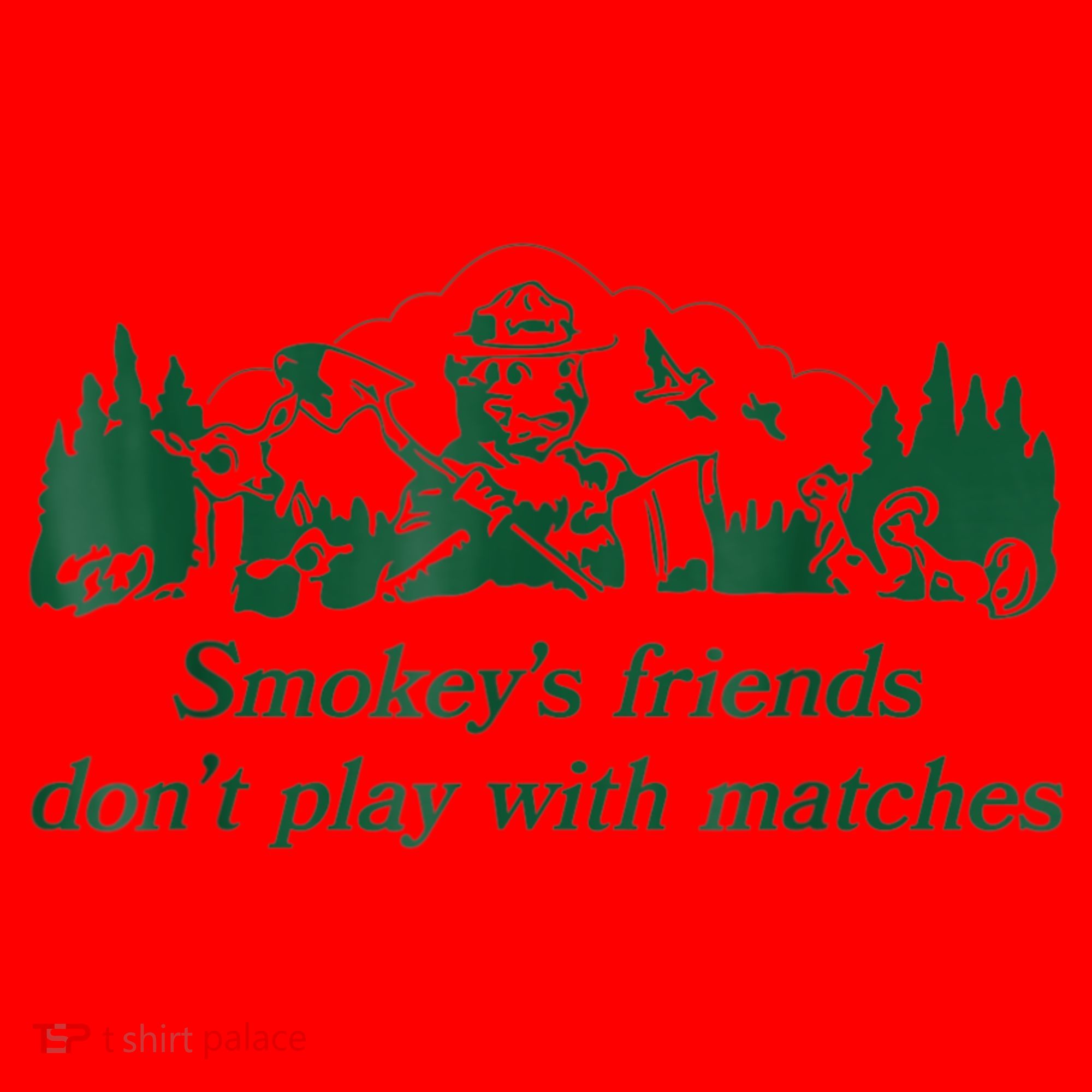 Smokey's Friends Don't Play With Matches Funny Saying Santa Hat
