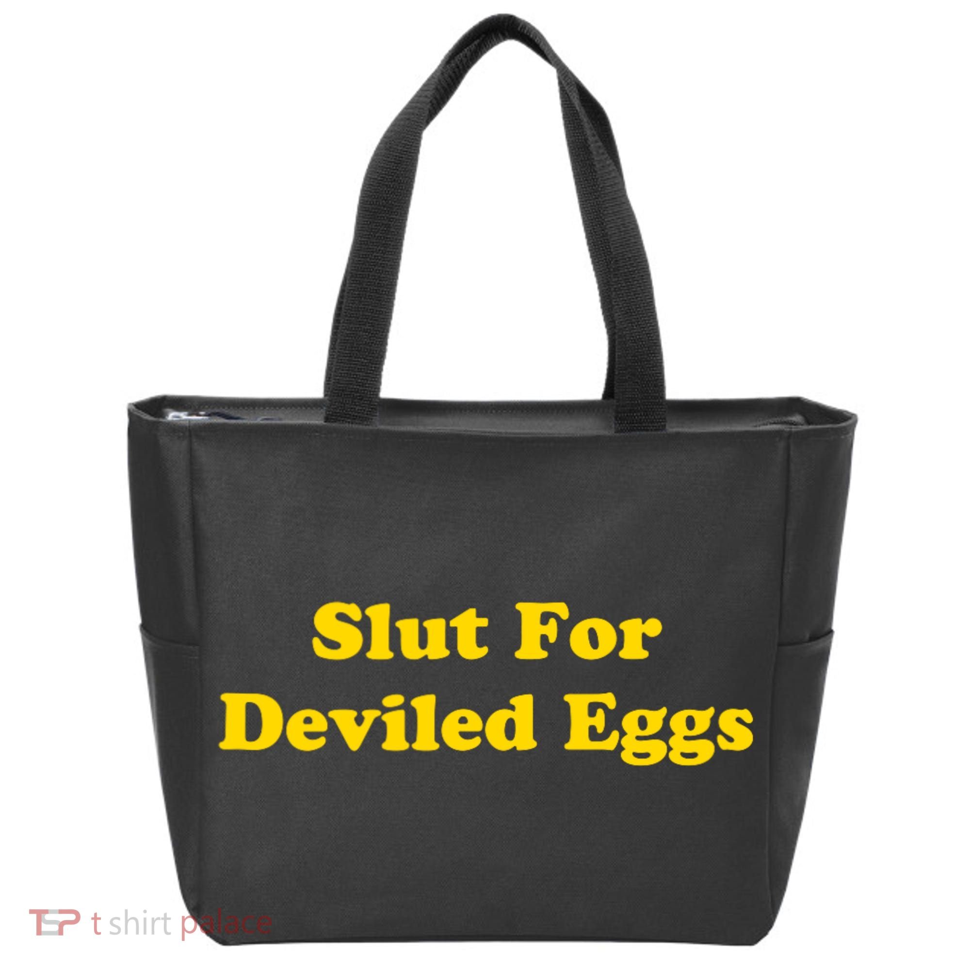 Slut For Deviled Eggs Funny Tote Bag