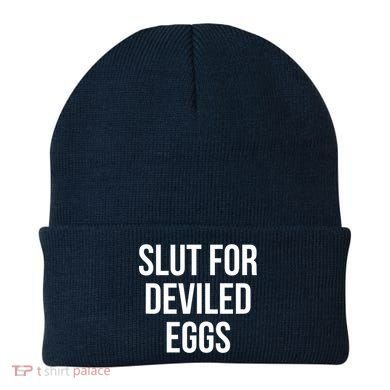 Slut For Deviled Eggs Funny Beanie