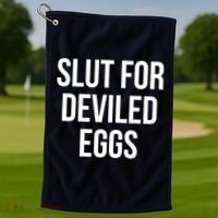 Slut For Deviled Eggs Funny Golf Towel thumb 1