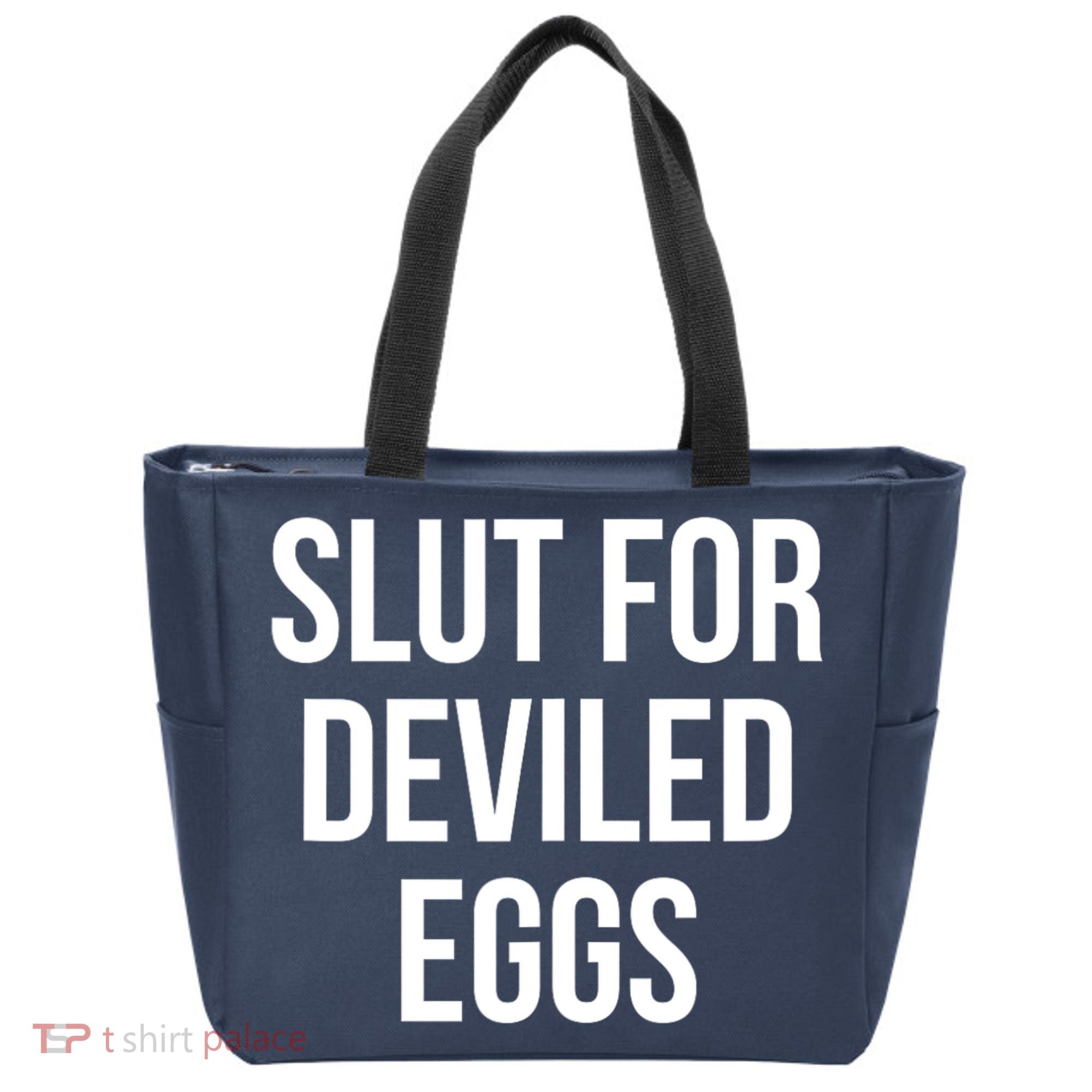 Slut For Deviled Eggs Funny Tote Bag