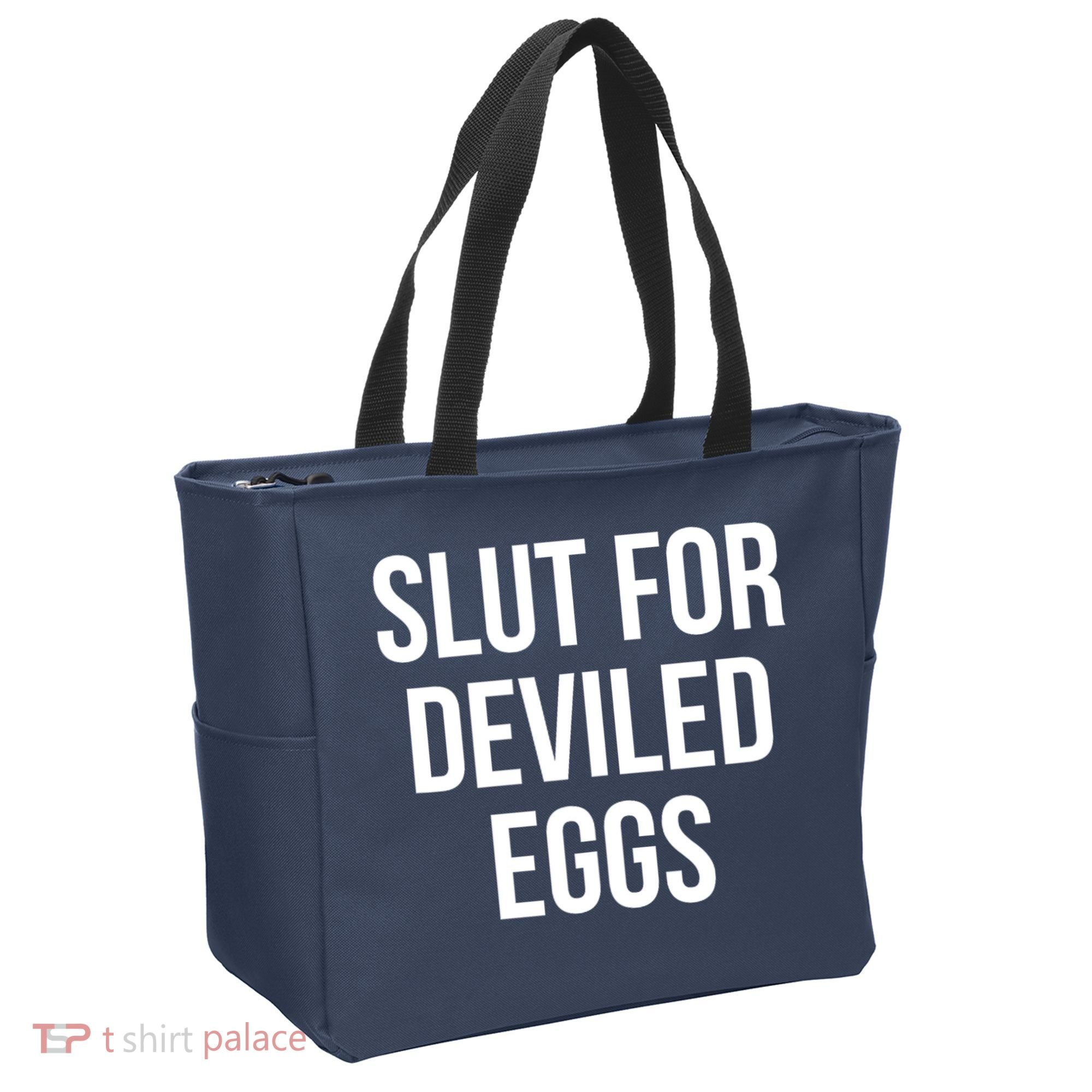 Slut For Deviled Eggs Funny Tote Bag
